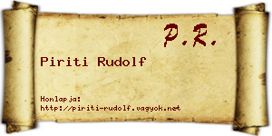 Piriti Rudolf névjegykártya
